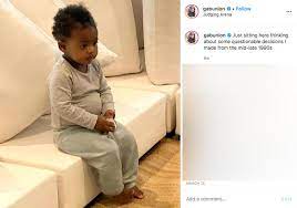Gabrielle union, dwyane wade and daughter kaavia. Kaviaa James Union Wade Sitting On A Couch Know Your Meme