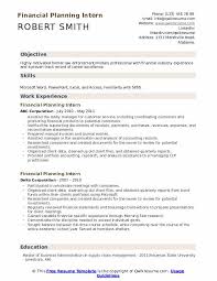 Job description staff accountant i. Financial Planning Intern Resume Samples Qwikresume