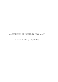 1 mihai turinici matematici speciale aplicate în economie partea ii: Pdf Matematici Aplicate In Economie Bildescu Camelia Academia Edu