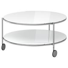 Ikea coffee table for sale round coffee table by ikea. Coffee Table White Round Modern Glass Wheels Ikea Strind Furniture Tables Chairs On Carousell