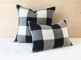 Black And White Buffalo Plaid Pillows Black And White Buffalo Plaid Wool Pillow Cover Farmhouse Plaid Wool Pillow Cover Black Buffalo Check Pillow Cover By True Having Wool Pillows Pillow Covers Pillows