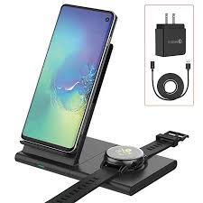 Mostof Wireless Charger Stand With Pad 10w Qi Fast Charging Station Compatible Samsung Galaxy Watch 42mm 46mm Wireless Charger Charger Stand Charging Station