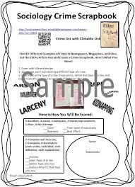 Sociology Crime Scrapbook Deviance Activity Sociology Sociology Courses Social Studies Lesson Plans