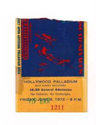 1972 Rolling Stones Ticket Stub Hollywood Palladium Rolling Stones Ticket Stubs Ticket