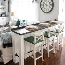 Here Is A Full View Of Our Diy Hightop Bar I Can Finally Share With You All Swipe Right To See Progre High Top Table Kitchen Trendy Kitchen Plates On Wall