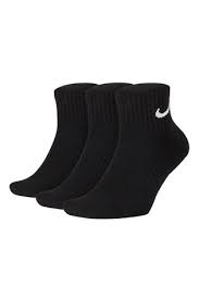 Buy Nike Black Cushioned Ankle Mid Cut Socks Three Pack From The Fitforhealth Online Shop