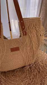Large Raffia Tote Bag Straw Fringed Beach Bag Summer Straw - Etsy Australia