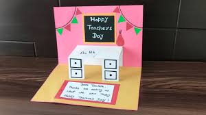 Fold a piece of construction paper or cardstock in half. Teacher S Day Pop Up Card Handmade Teacher S Day Greeting Card Idea Youtube