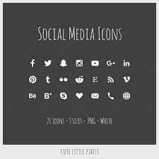 Social Media Icons 21 Icons In 5 Sizes White Png Files Etsy Social Media Icons Media Icon Social Media