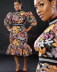 What else should we make using this beautiful floral sequin fabric? The  Tawni Haynes Yaivon Dress is available in xs thru 5x, and custom sizes.  This garment is made to order &