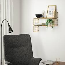 Svenshult Gold Colour Wall Shelf 60x20 Cm Ikea Regalwand Wandregal Bucher Wandregal