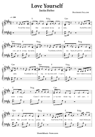 Love Yourself Sheet Music Justin Bieber Sheetmusic Free Com
