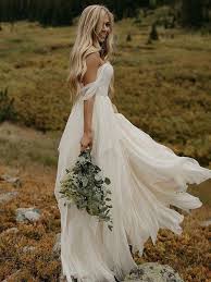 A Line Princess Chiffon Ruched Off The Shoulder Sleeveless Floor Length Wedding Dresses Outdoor Wedding Dress Ruched Wedding Dress Bohemian Beach Wedding Dress