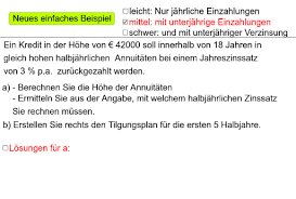 Simple anwendung für die kalkulation eines annuitätendarlehens inklusive aller zu leistenden zahlungen: Tilgungsplan Ubungsblatt Geogebra