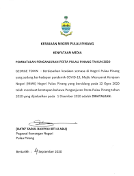 Pejabat setiausaha kerajaan negeri pulau pinang pejabat setiausaha kerajaan negeri pulau pinang tingkat 25 komtar 10503 pulau pinang malaysia. Breaking Annual Pesta Pulau Pinang Confirmed To Be Cancelled This Year Penang Foodie