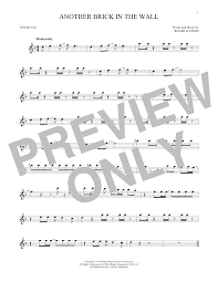 Another Brick In The Wall Tenor Sax Solo Print Sheet Music Now