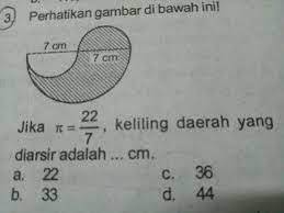 Keliling daerah yang diarsir adalah. Jika P 22 7 Keliling Daerah Yang Diarsir Adalah Cm Brainly Co Id