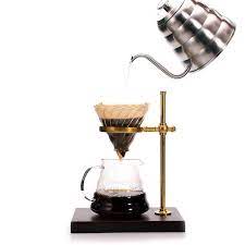 Pour Over Coffee Dripper Metal With Wood Stand Heavy Duty Etsy Pour Over Coffee Coffee Pour Over Stand Coffee Dripper