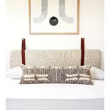 5 out of 5 stars, based on 1 reviews 1 ratings current price $135.00 $ 135. Wall Hung Headboard Cushion With Leather Straps Grey Off White Geo Fabric Cushion Headboard Leather Headboard Headboard Designs