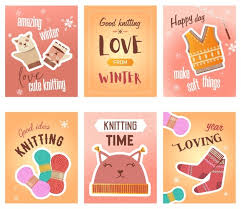 A handy set of display posters featuring key topic images. Free Vector Winter Knitting Posters Set Pins And Yarns Knitted Toys And Cloth Vector Illustrations With Text Handmade Hobby Concept For Craft Shop Flyers And Brochures Design