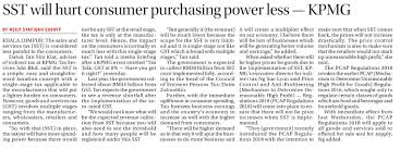 Create and save an sst. Sst Will Hurt Consumer Purchasing Power Less Kpmg Kpmg Malaysia