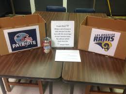 Souper Bowl Food Drive Bring In A Can Of Soup Or Other Canned Food And Place In The Box With The Logo Of The Team You Want Souper Bowl Can
