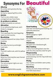 See if you can identify, select and pinpoint these words based on their nearly equivalent terms! English Synonyms Beautiful Definition And Examples Another Words For Beautiful English Grammar Here