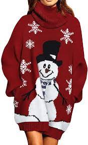 Inexpensive tacky christmas sweater dress in 5 styles. Lustiger Weihnachtspullover Als Pulloverkleid Mit Rollkragen Fur Dein Weihnachtsoutfit Christmas Sweater Dress Christmas Sweaters Long Sweater Dress