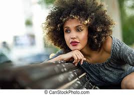 Short haircuts medium length hairstyles long hairstyles curly haircuts black men haircuts curly hair might occasionally feel like a tangled curse you didn't ask for, don't deserve and definitely. African Woman With Black Curly Hairstyle Sitting On Urban Floor Arab Woman In Sport Clothes In The Street Canstock