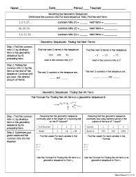 Geometric Sequences In The Real World In 2020 Geometric Sequences Practices Worksheets Graphing Linear Inequalities