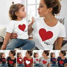 Meihuida Family Mother And Daughter Matching Clothes Heart Printed T Shirt Tops Blouse Walmart Com In 2020 Family Outfits Matching Family Outfits Mommy And Me Outfits