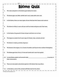 What is the main difference between plants and animals. Biome Quiz Worksheets