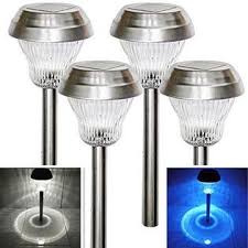Sogrand Qndckrj Solar Lights Outdoor Pathway Decorative Garden Light Stakes Waterproof Landscape Lighting Stake Glass Lens Stainless Steel