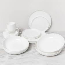 Gourmet Essentials Bone China 16 Piece Coupe Dinnerware Set Sur La Table Dinnerware Dinnerware Set White Dinnerware Set
