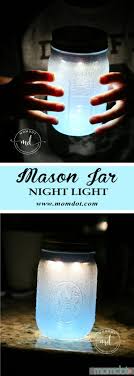 Mason Jar Night Light Diy Diy Mason Jar Lights Mason Jar Diy Mason Jar Night Light