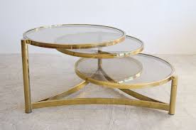 Sold Milo Baughman Tri Level Brass And Glass Swivel Coffee Table The Modern Vault Coffee Table Milo Baughman Glass Coffee Table