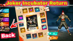 Its booyah time #primesponsor подробнее. Free Fire Joker Incubator Return Full Review Upcoming Joker Incubator Full Details Youtube