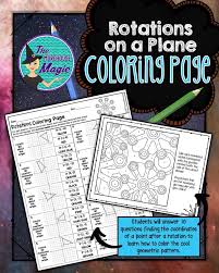 This Rotations On A Coordinate Plane Coloring Page Will Aid In Student Concentration An Common Core Math Middle School Middle School Math Middle School Lessons