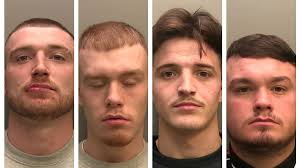 Four jailed after 'disgraceful' 90-minute violent rampage