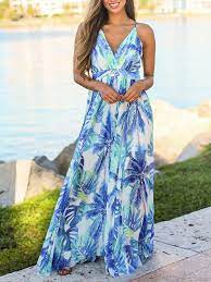 Choose from shades of ice blue, powder blue, periwinkle, and sky blue. Light Blue Gypsy Floral Condole Belt Backless V Neck Boho Beach Maxi Summer Dress Maxi Dresses Dresses