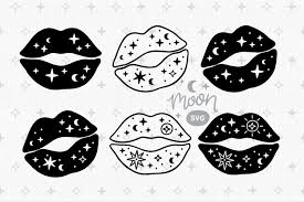 Download Lips Svg Kiss Svg Files For Cricut Lips With Stars 1283640 Cut Files Design Bundles