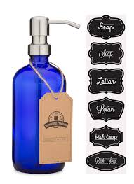 Cheap ceiling lights, buy quality lights & lighting directly from china suppliers:contemporary exploding cobalt blue 110/220v ac led hanging lamp decorative glass chandelier enjoy free shipping worldwide! Cobalt Blue Glass Pint Jar Soap And Lotion Dispenser With Metal Pump Stainless Steel Walmart Com Walmart Com