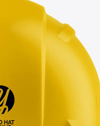 Matte Hard Hat Mockup Front View In Apparel Mockups On Yellow Images Object Mockups