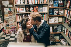 Kissing In The Bookstore Cute Bookshop Author Lambertville Nj New Hope Pa Pennsylvania Engagement Engagement Session New Hope Pa Nj Wedding Photographer