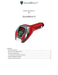 Plug the soundracer into your. Soundracer X User Manual Pdf Manualzz