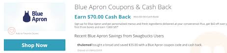 Get free blue apron coupon codes, deals, promo codes and gifts in may 2021. Swagbucks Get 65 Cashback With New Blue Apron Signup Doctor Of Credit