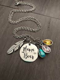 Mama Bear Necklace Mama Bear Necklace Silver Personalized Mama Bear Necklace Kid S Birthstone Jewelry Initi Mama Necklace Mama Bear Necklace Dog Jewelry