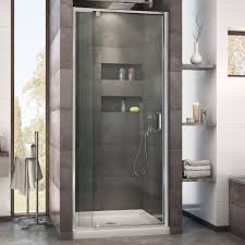 Dreamline Flex 32 To 36 In X 72 In Framed Pivot Shower Door In Chrome Shdr 22327200 01 The Home Depot Framed Shower Door Frameless Shower Doors Shower Doors