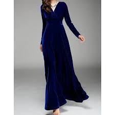 Royal blue velvet dress long clearance
