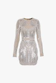 Bead And Sequin Mini Dress For Women Balmain Com